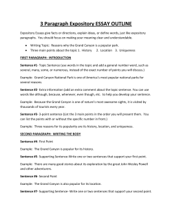 3 Paragraph Expository ESSAY OUTLINE