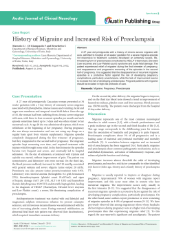 History of Migraine and Increased Risk of Preeclampsia