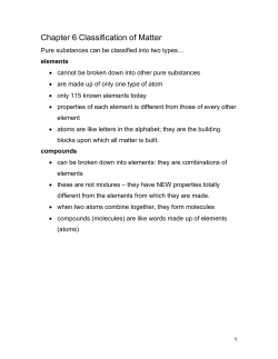Chapter 6 Classification of Matter