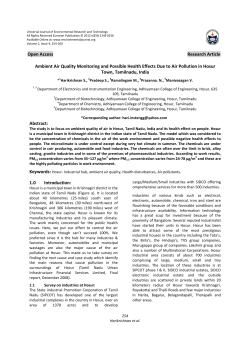 Ambient Air Quality Monitoring and Possible Health Effects Due to