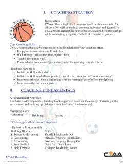 CYAA Basketball Coaching Strategy