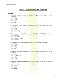 CHEM 110 Second Midterm Test Bank Solution: