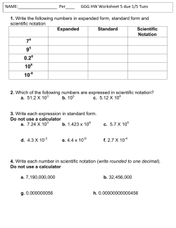 1. Write the following numbers in expanded form, standard form and