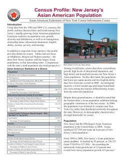 Census Profile: New Jersey`s Asian American Population