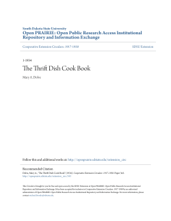 The Thrift Dish Cook Book - Open PRAIRIE