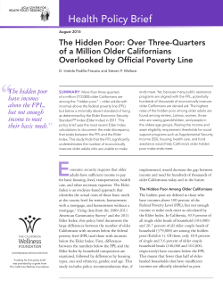 The Hidden Poor - UCLA Center for Health Policy Research