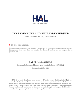 tax structure and entrepreneurship