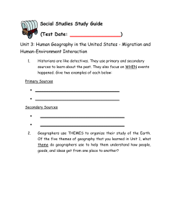 Social Studies Study Guide (Test Date: ) Unit 3
