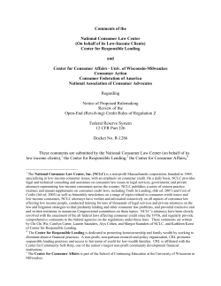 Comments of the - National Consumer Law Center