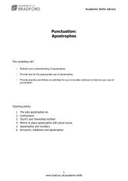 Punctuation: Apostrophes