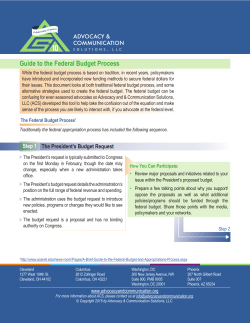 Guide to the Federal Budget Process