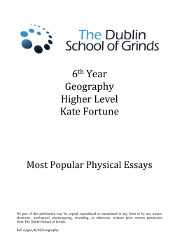 6th Year Geography Higher Level Kate Fortune