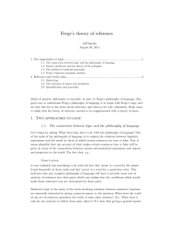 Frege`s theory of reference