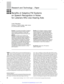 Benefits of Adaptive FM Systems on Speech