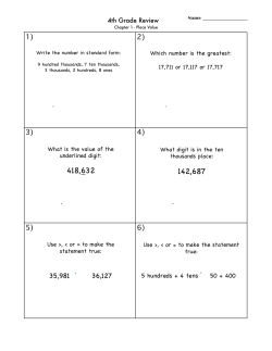 5 hundreds + 4 tens 50 + 400