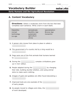 Vocabulary Builder - Early Humans and the Agricultural Revolution