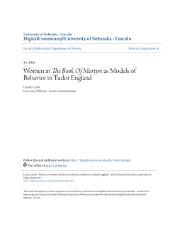 Women in The Book Of Martyrs as Models of Behavior in Tudor