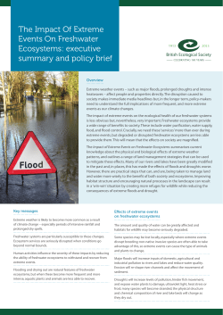 The Impact Of Extreme Events On Freshwater Ecosystems