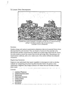 TE Lesson: Dirty Decomposers
