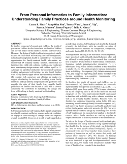 From Personal Informatics to Family Informatics