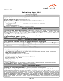 Ammonium Sulphate - ArcelorMittal Dofasco