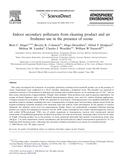Indoor secondary pollutants from cleaning product and air freshener