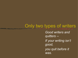 The Writing Process - Not