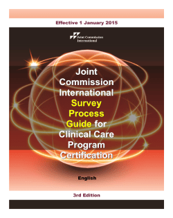 Joint Commission International Survey Process Guide for Clinical
