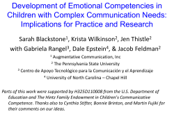 Development of Emotional Competencies in Children with Complex