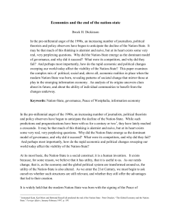 Economics and The End of the Nation-State