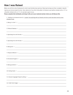 How I Was Raised (3 page activity)