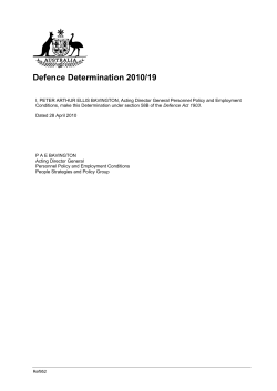 EXPLANATORY STATEMENT Defence Determination 2010/19