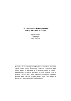The Emergence of Sub-Replacement Family Size Ideals in Europe.