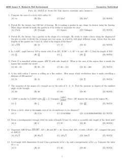 Geometry Test - The James S. Rickards Fall Invitational