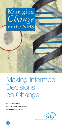 Managing Change in the NHS - World Health Organization