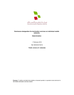 Dominance designation for termination services on individual