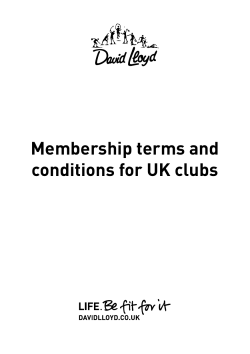 Membership terms and conditions for UK clubs