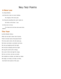 New Year Poems - Ms. Hoefer`s Totally Awesome Website