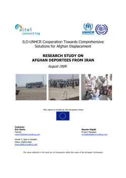 ILO-UNHCR Cooperation Solutions RESEARCH AFGHAN DEPORT
