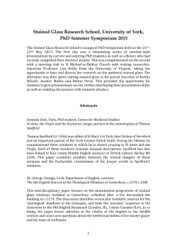 Stained Glass PhD Summer Symposium 2015