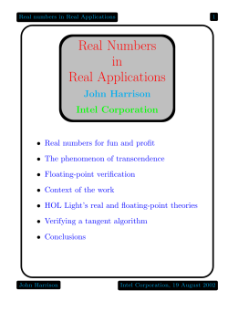 Real Numbers in Real Applications