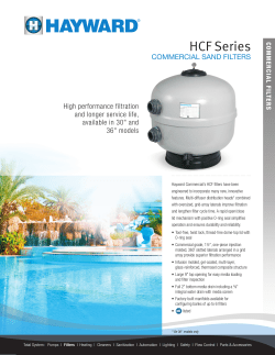 HCF Series Sand Filter Sell Sheet (LITCHFA11)