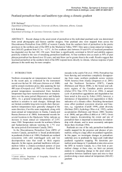 Peatland permafrost thaw and landform type along a climatic gradient
