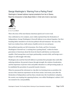 Introduction from John Avlon`s book, &ldquo;Washington`s Farewell: The