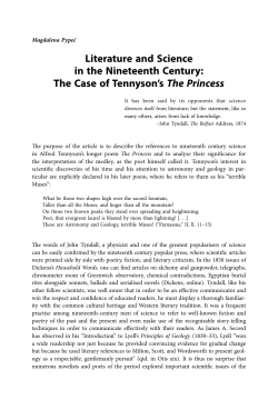 Literature and Science in the Nineteenth Century: The Case of