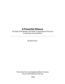 A Powerful Silence - The Center for Contemplative Mind in Society