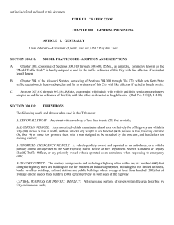 Title III. Traffic Code
