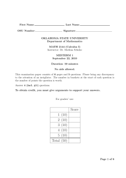 Score 1 (10) 2 (10) 3 (10) 4 (10) 5 (10) Total (50)