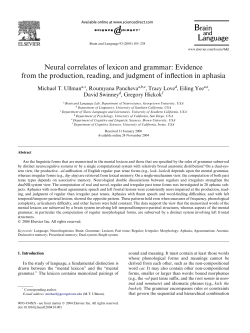 Neural correlates of lexicon and grammar: Evidence from