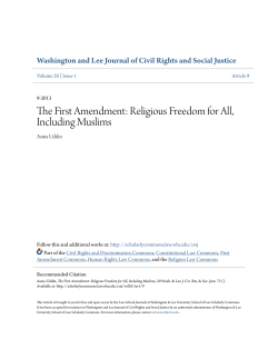 The First Amendment: Religious Freedom for All, Including Muslims